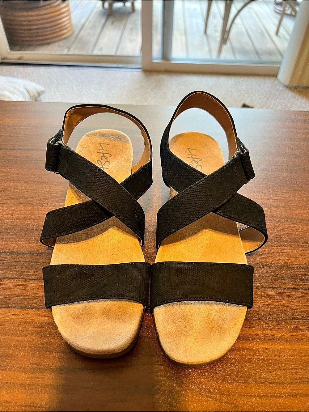 LifeStride Velocity 2.0 Women's Black Wedge Sandals US 7 M